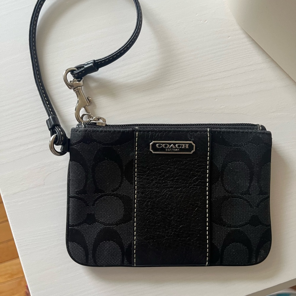 Coach Black Wristlet Bag